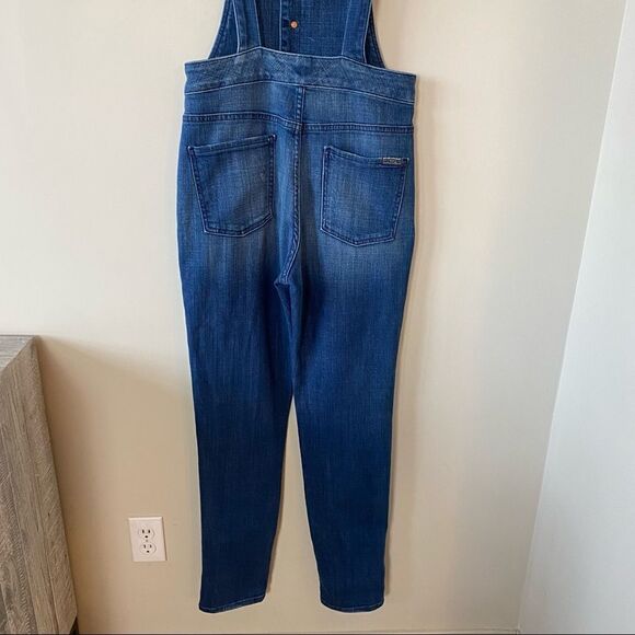 7 For All Mankind-Janette Tapered Medium Wash Overalls (Size:27) - Picture 13 of 16